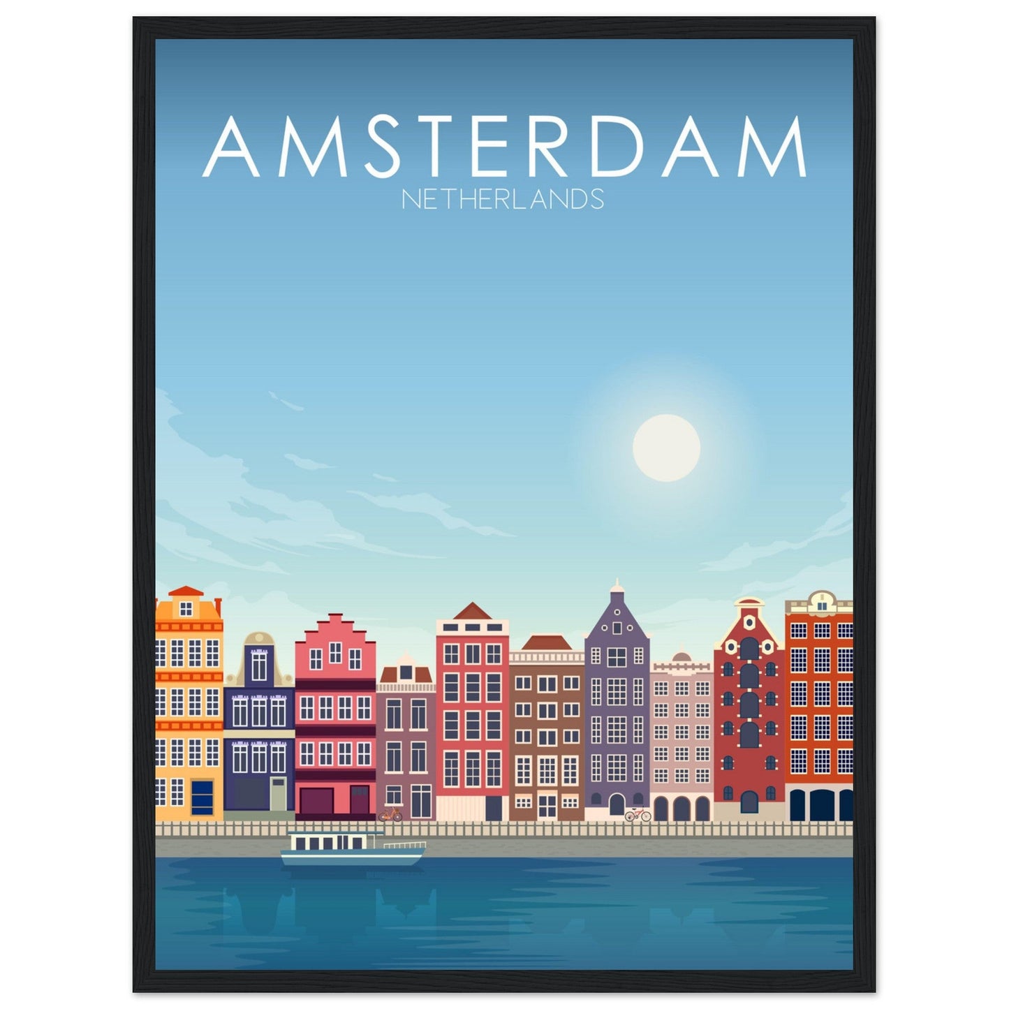 Amsterdam Poster | Amsterdam Wall Art | Amsterdam Daytime Print