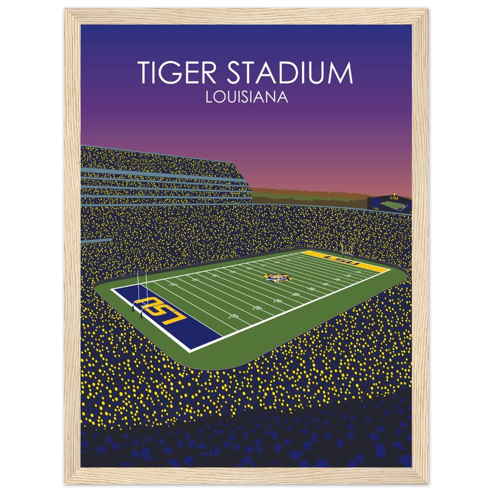 Tiger Stadium Poster | LSU Print | University of Louisiana College Football Stadium Print