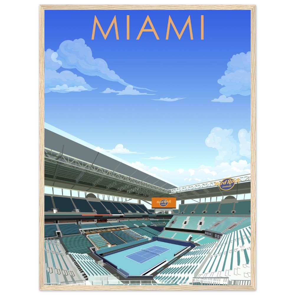 Miami Open ATP/WTA Tennis Stadium Poster