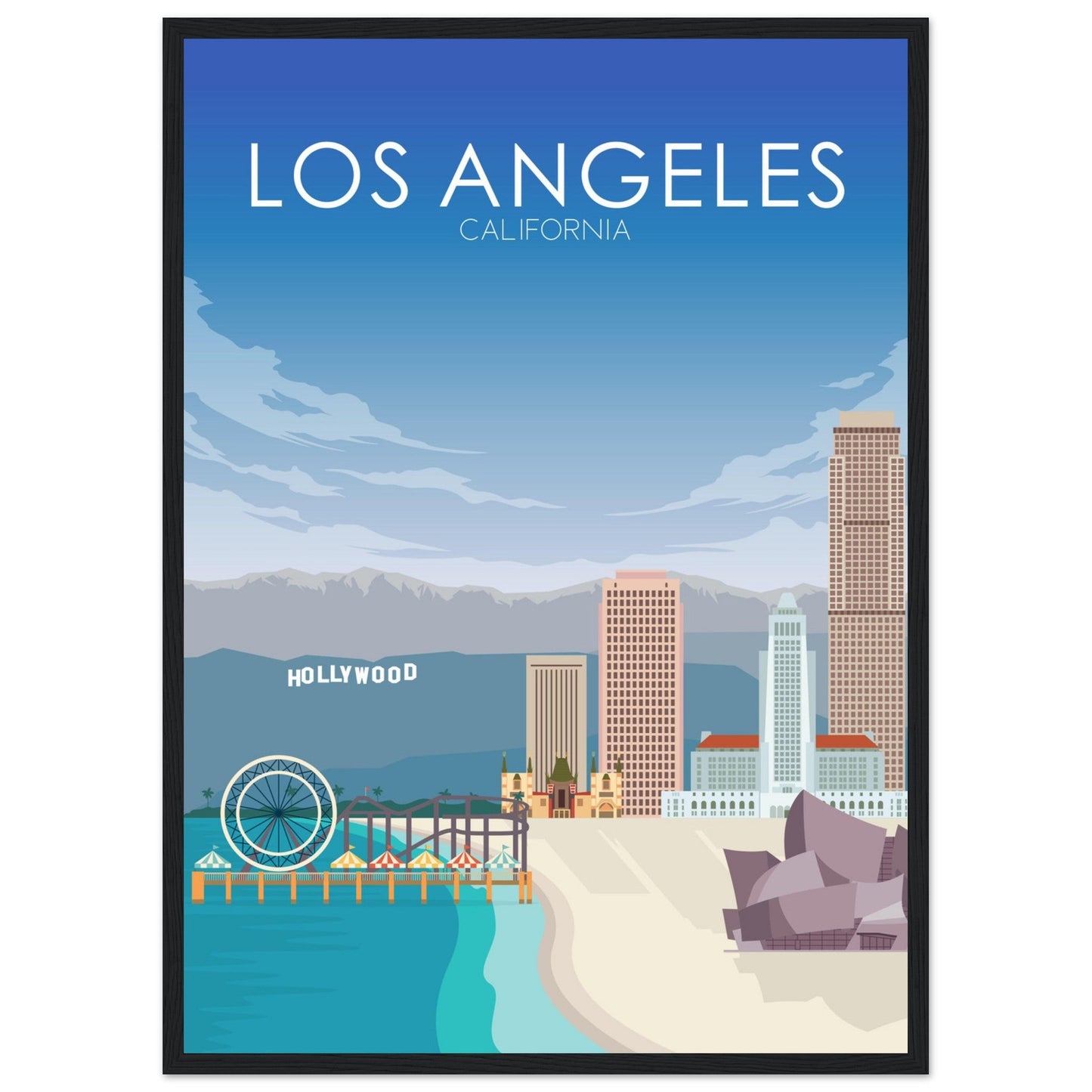 Los Angeles Poster | Los Angeles Wall Art | Los Angeles Daytime Print