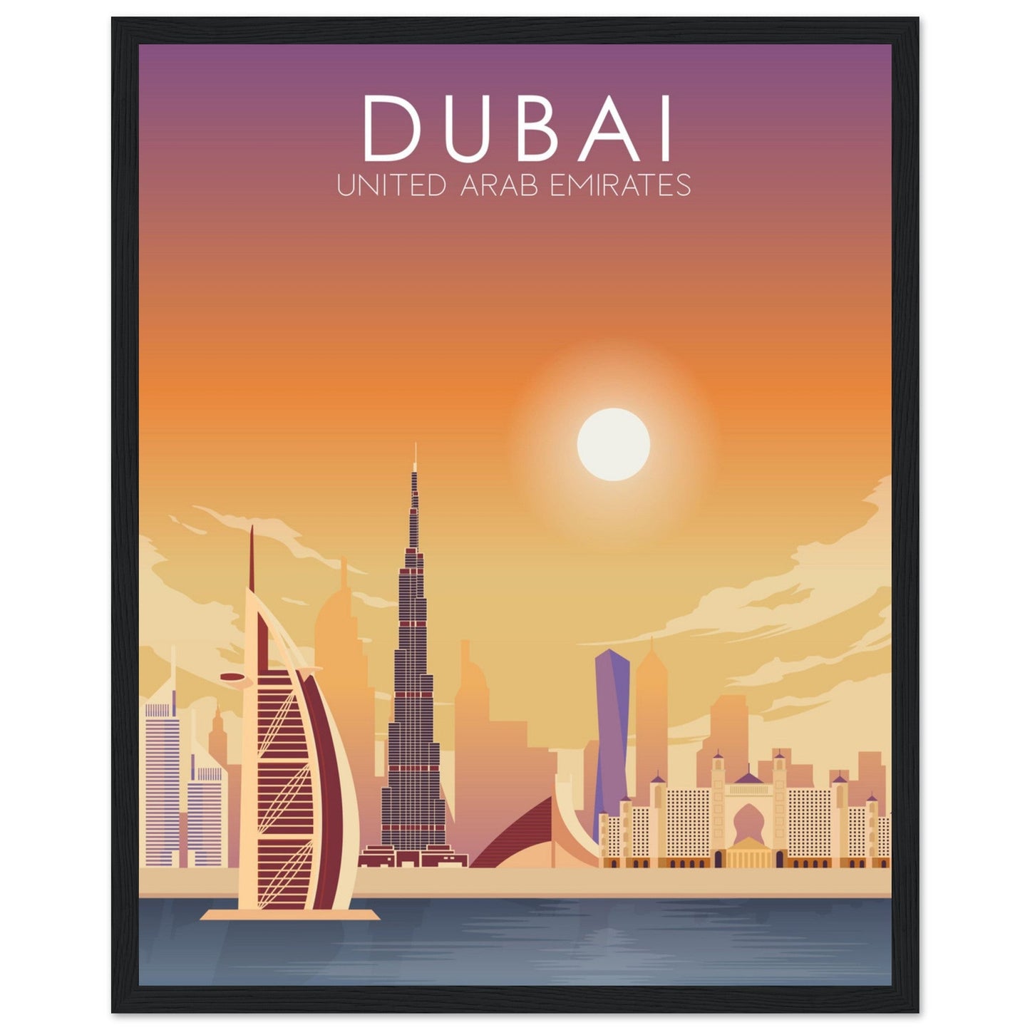 Dubai Poster | Dubai Wall Art | Dubai Sunset Print