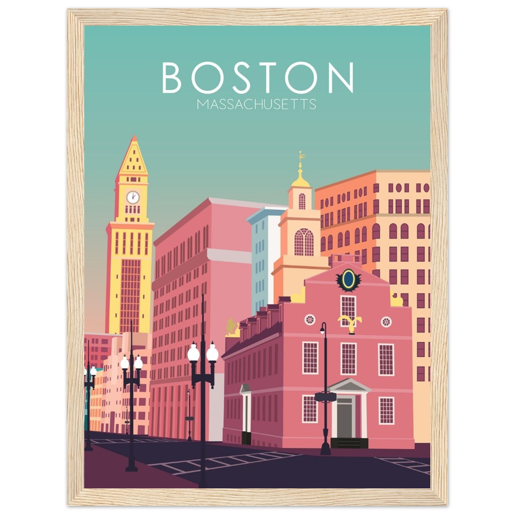 Boston Poster | Boston Wall Art | Boston Pastel Print