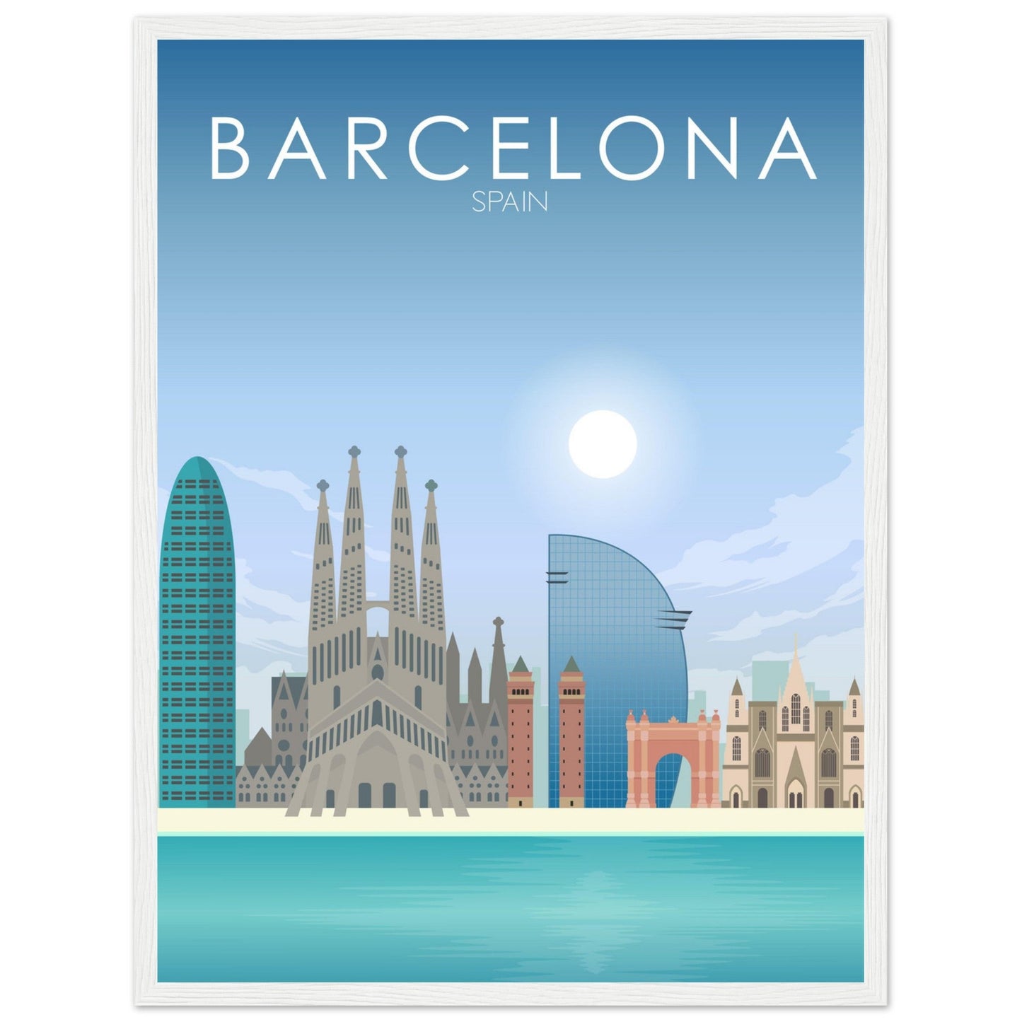 Barcelona Poster | Barcelona Wall Art | Barcelona Daytime Print