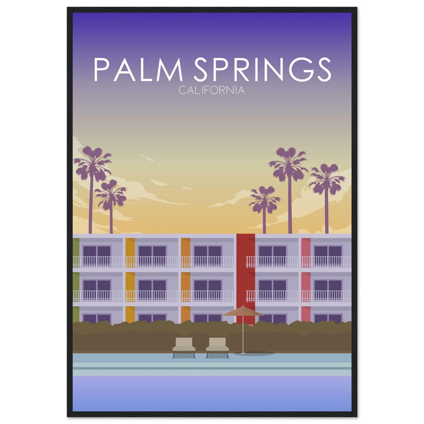 Palm Springs Poster | Palm Springs Wall Art | Palm Springs Sunset Print