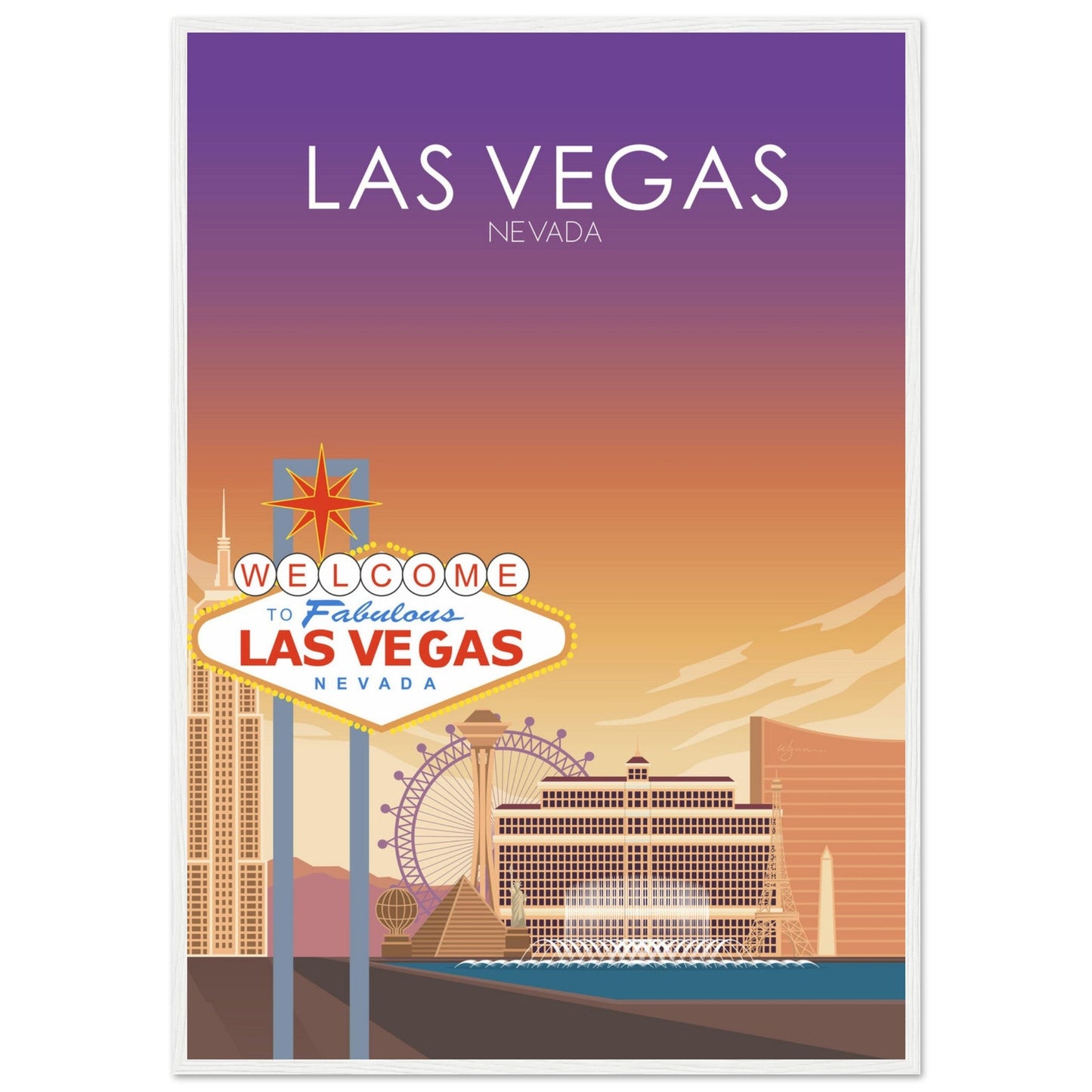 Las Vegas Poster | Las Vegas Wall Art | Las Vegas Sunset Print