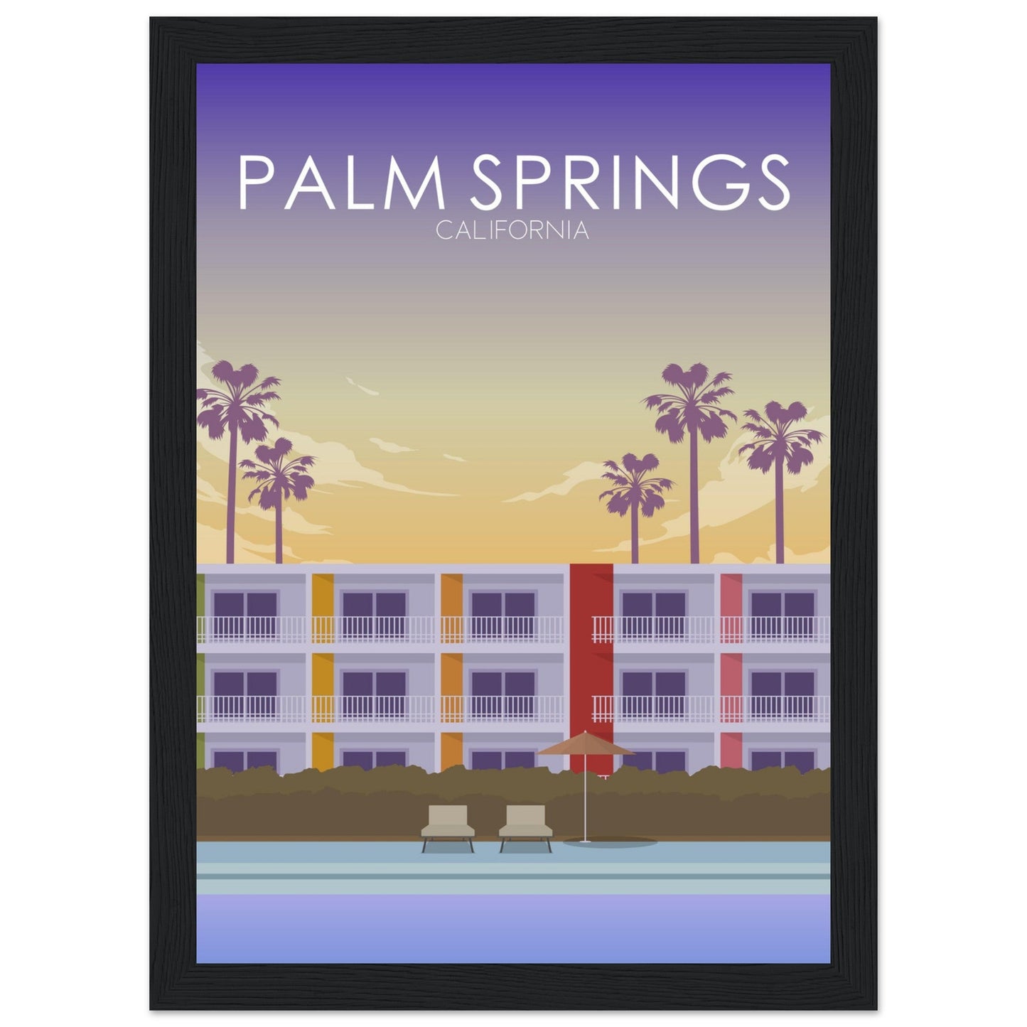 Palm Springs Poster | Palm Springs Wall Art | Palm Springs Sunset Print
