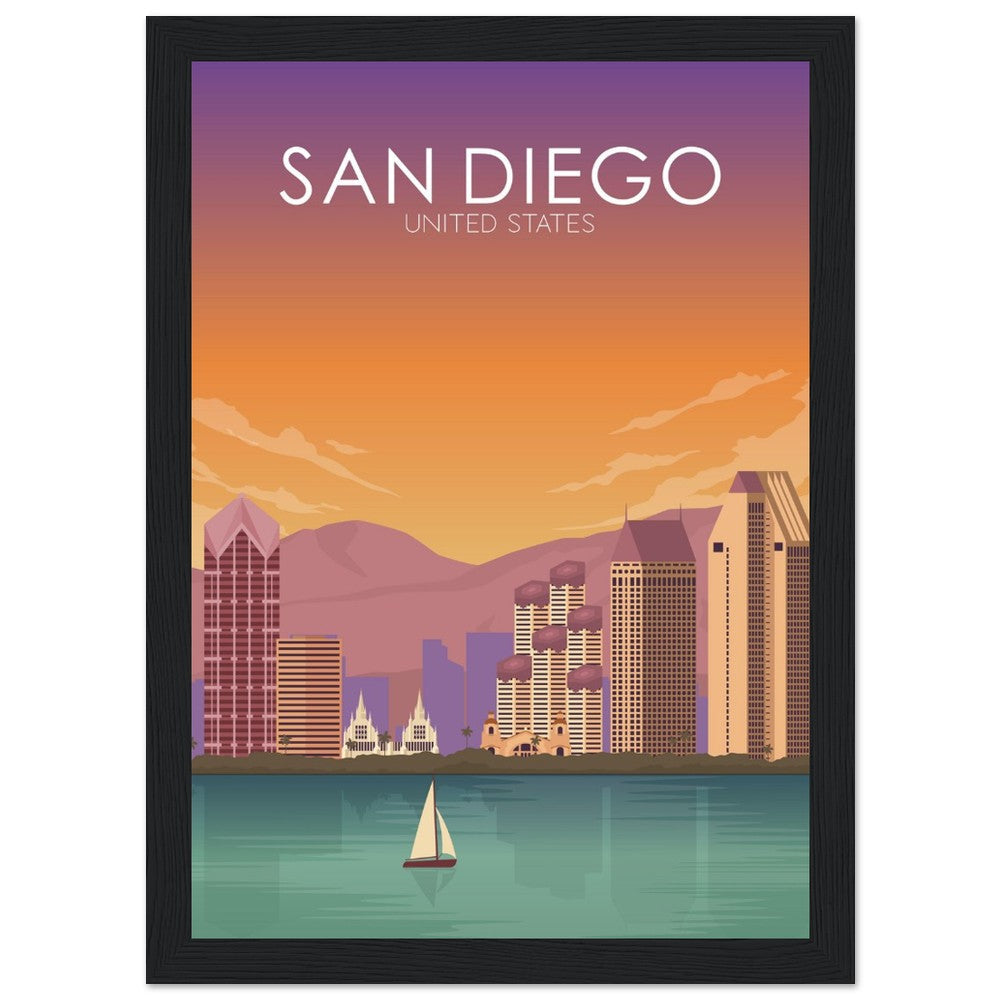 San Diego Poster | San Diego Wall Art | San Diego Sunset Print