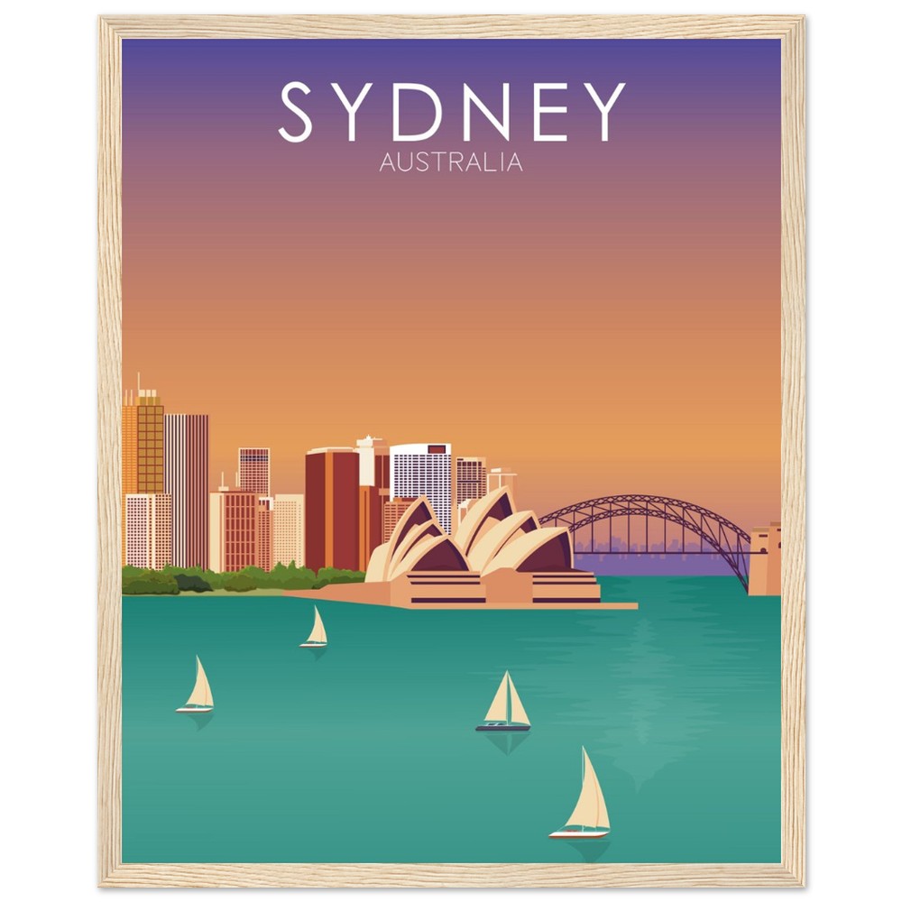Sydney Poster | Sydney Wall Art | Sydney Sunset Print