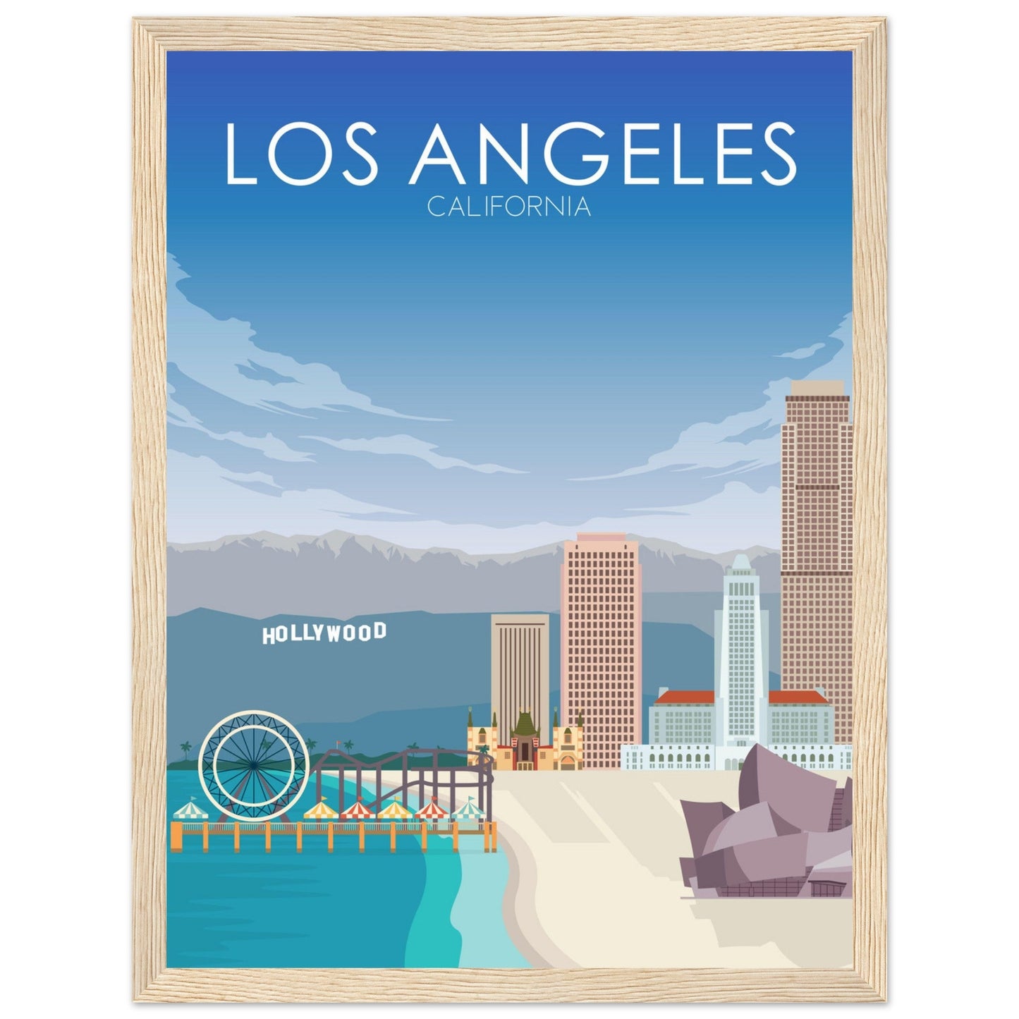 Los Angeles Poster | Los Angeles Wall Art | Los Angeles Daytime Print