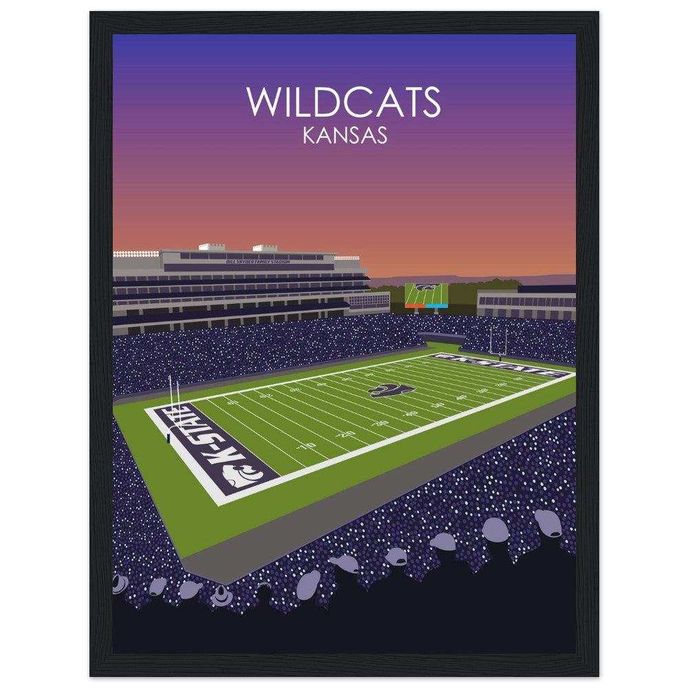 Bill Snyder Family Football Stadium Poster | University of Kansas State Wildcats College Football Stadium Print