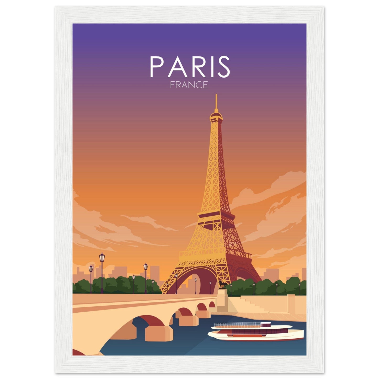 Paris Poster | Paris Wall Art | Paris Sunset Print