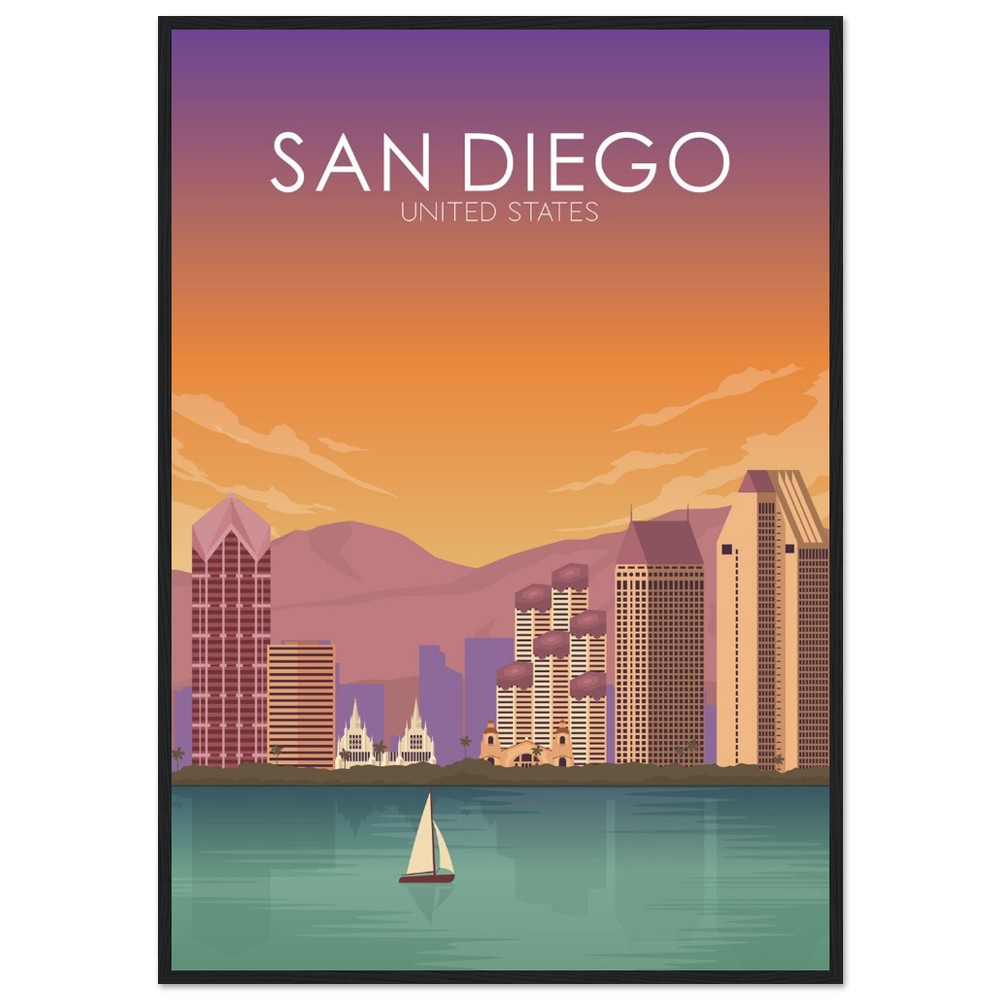 San Diego Poster | San Diego Wall Art | San Diego Sunset Print