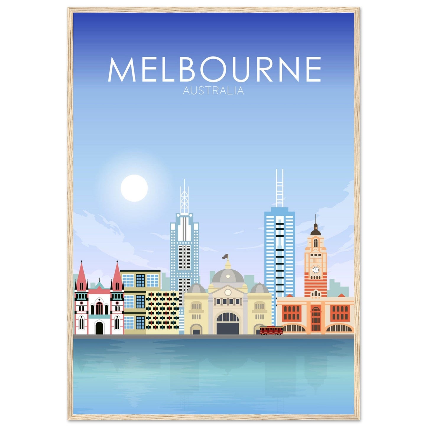 Melbourne Poster | Melbourne Wall Art | Melbourne Daytime Print