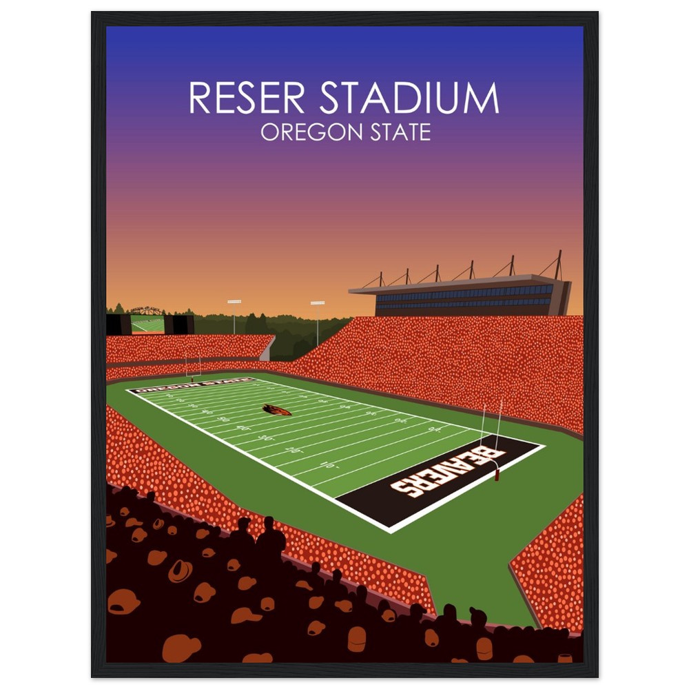 Reser Stadium Poster | University of Oregon State Beavers College Football Stadium Print
