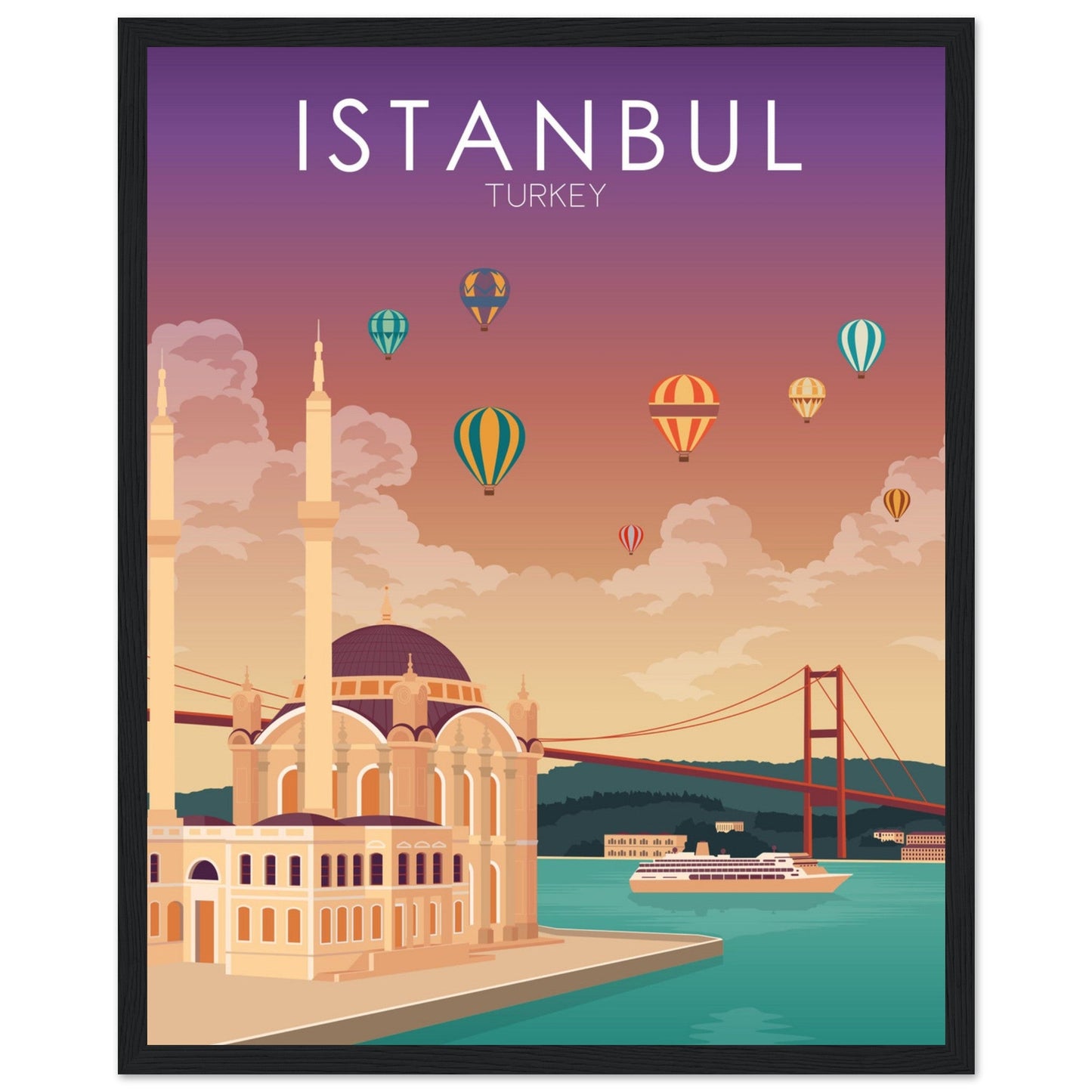 Istanbul Poster | Istanbul Wall Art | Istanbul Sunset Print
