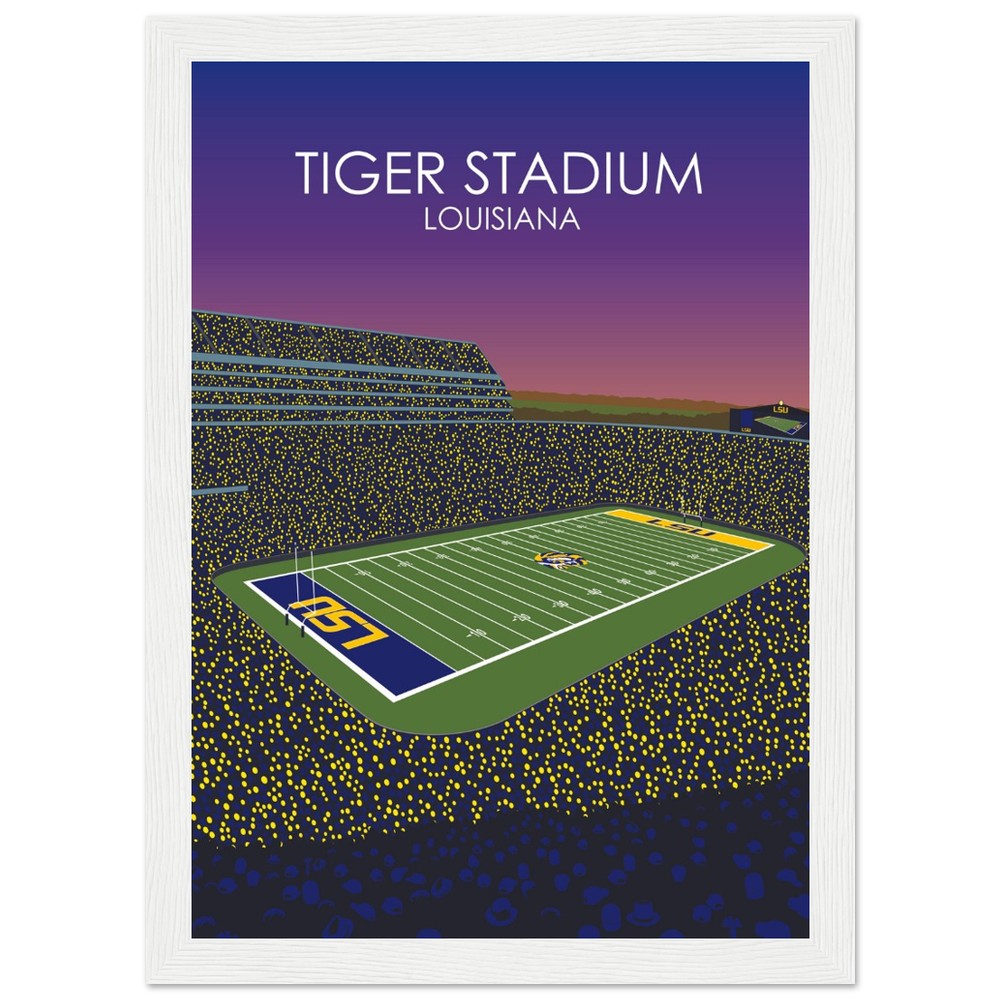 Tiger Stadium Poster | LSU Print | University of Louisiana College Football Stadium Print