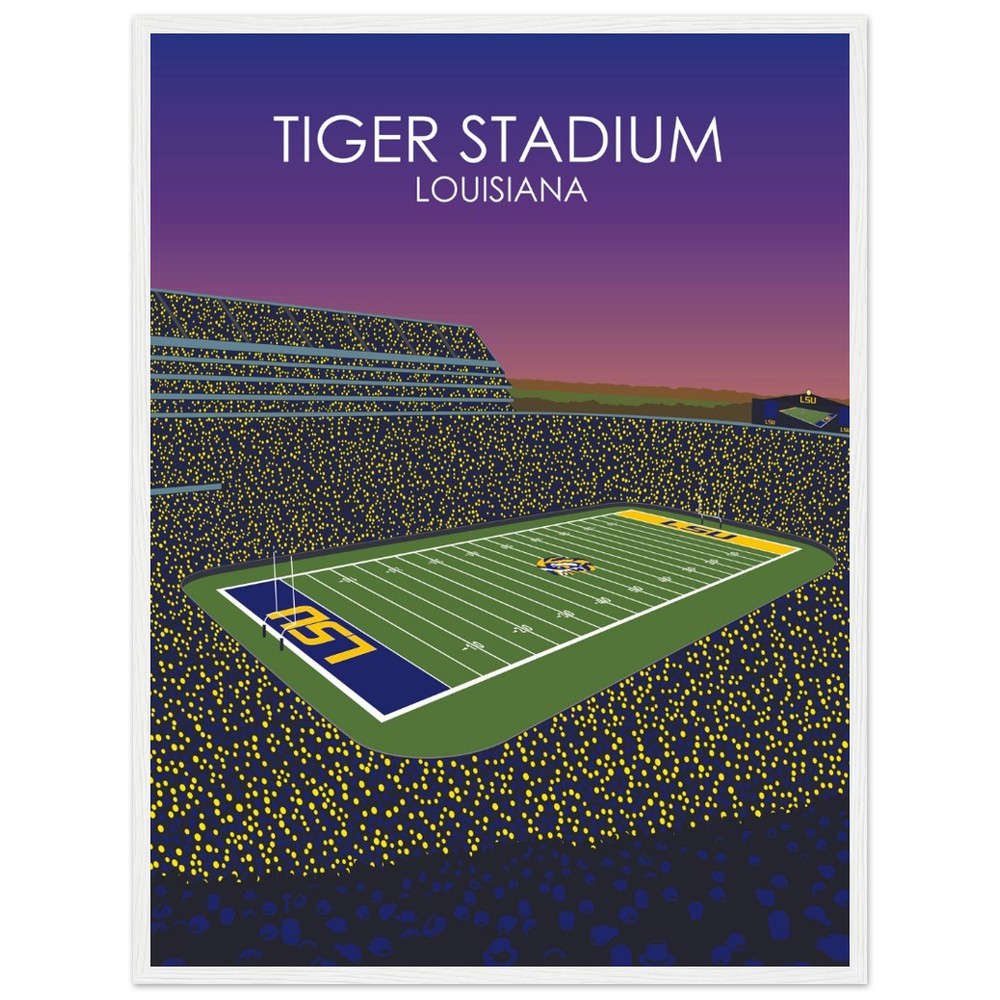 Tiger Stadium Poster | LSU Print | University of Louisiana College Football Stadium Print