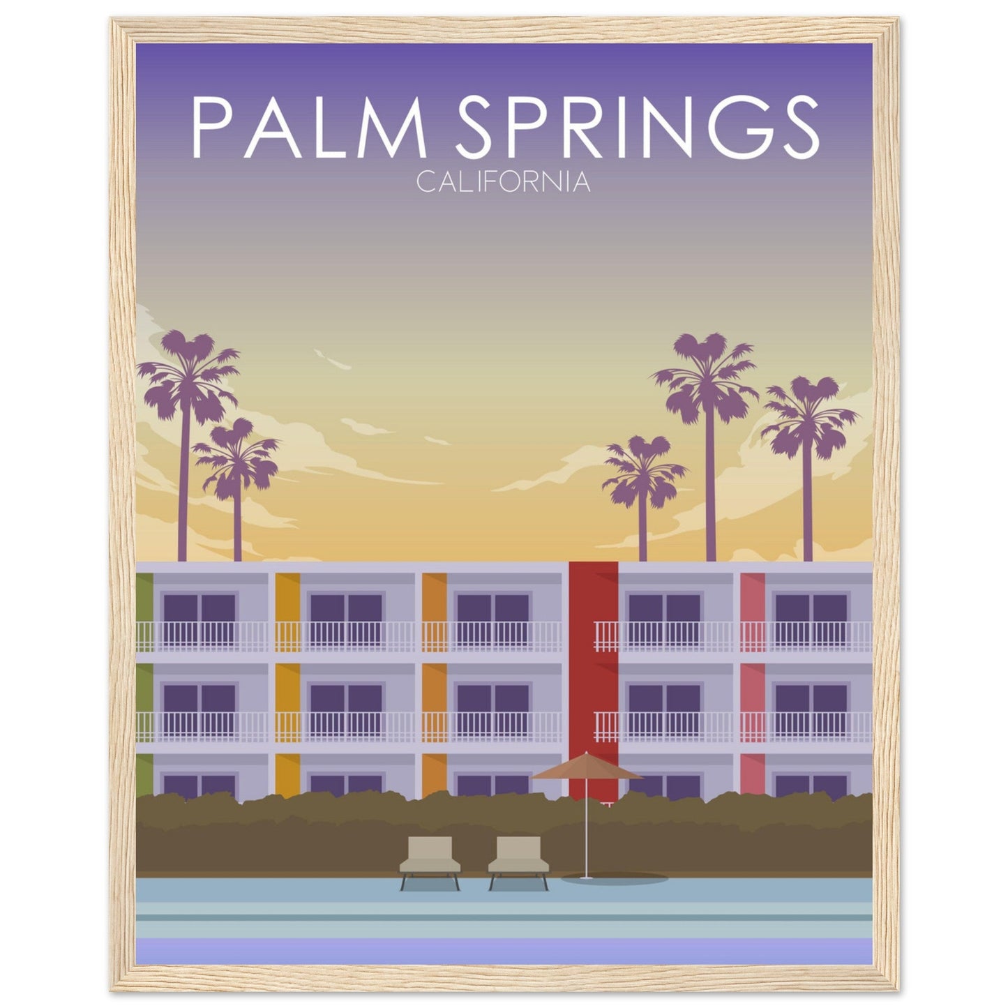 Palm Springs Poster | Palm Springs Wall Art | Palm Springs Sunset Print