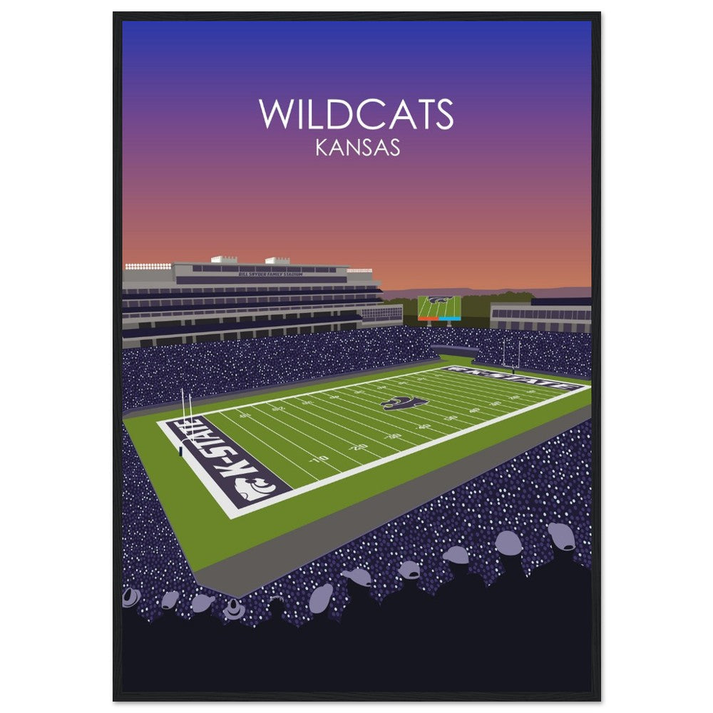 Bill Snyder Family Football Stadium Poster | University of Kansas State Wildcats College Football Stadium Print