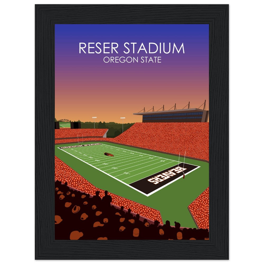 Reser Stadium Poster | University of Oregon State Beavers College Football Stadium Print