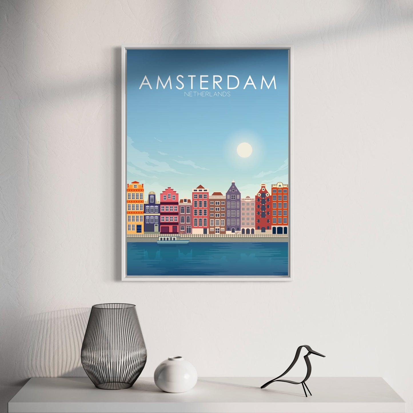 Amsterdam Poster | Amsterdam Wall Art | Amsterdam Daytime Print