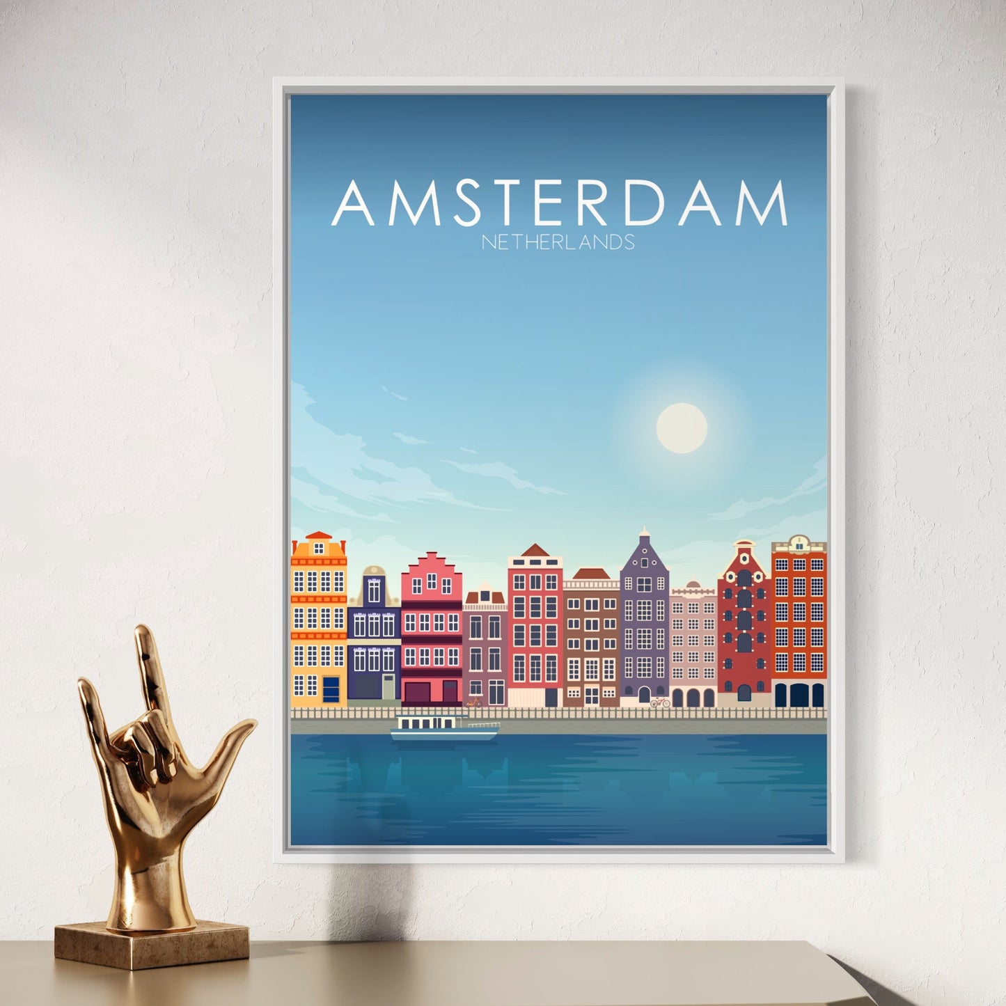 Amsterdam Poster | Amsterdam Wall Art | Amsterdam Daytime Print