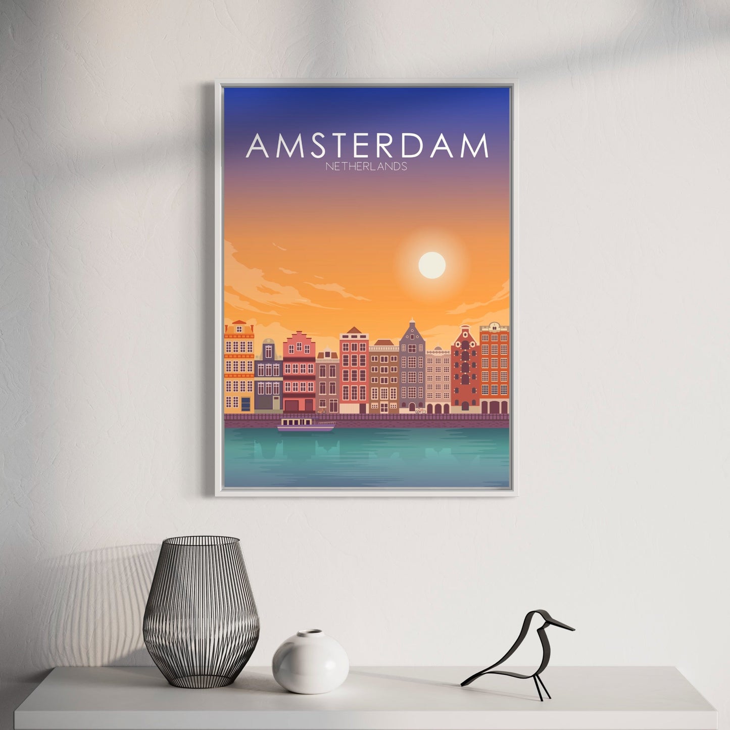 Amsterdam Poster | Amsterdam Wall Art | Amsterdam Sunset Print