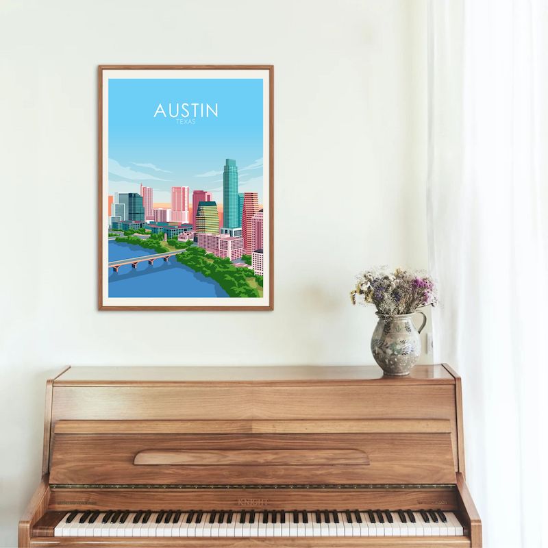 Austin Poster | Austin Wall Art | Austin Pastel Print
