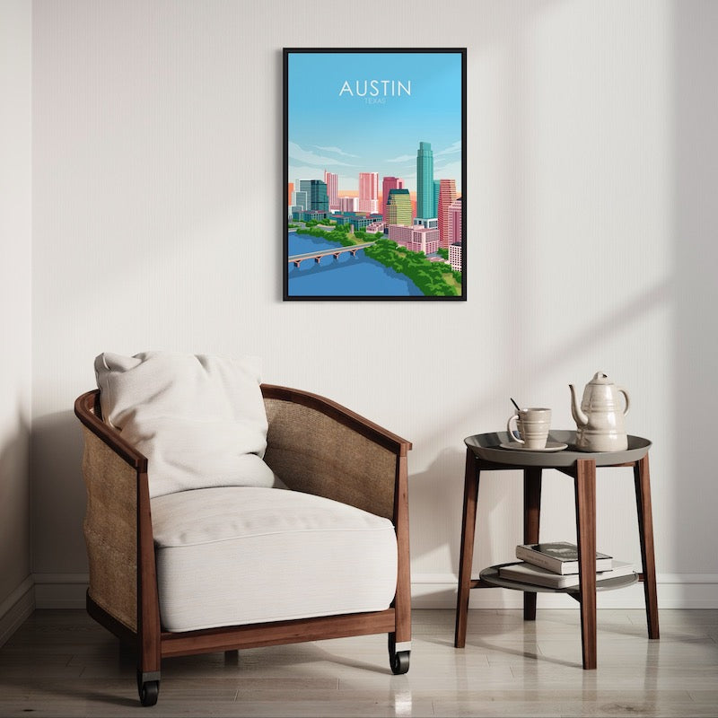 Austin Poster | Austin Wall Art | Austin Pastel Print