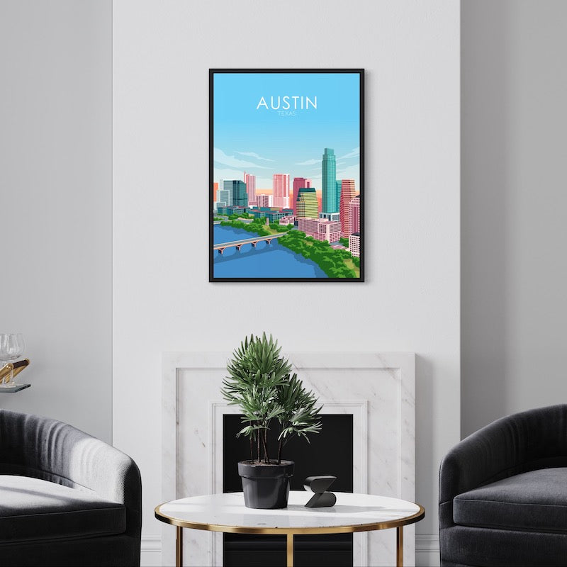 Austin Poster | Austin Wall Art | Austin Pastel Print