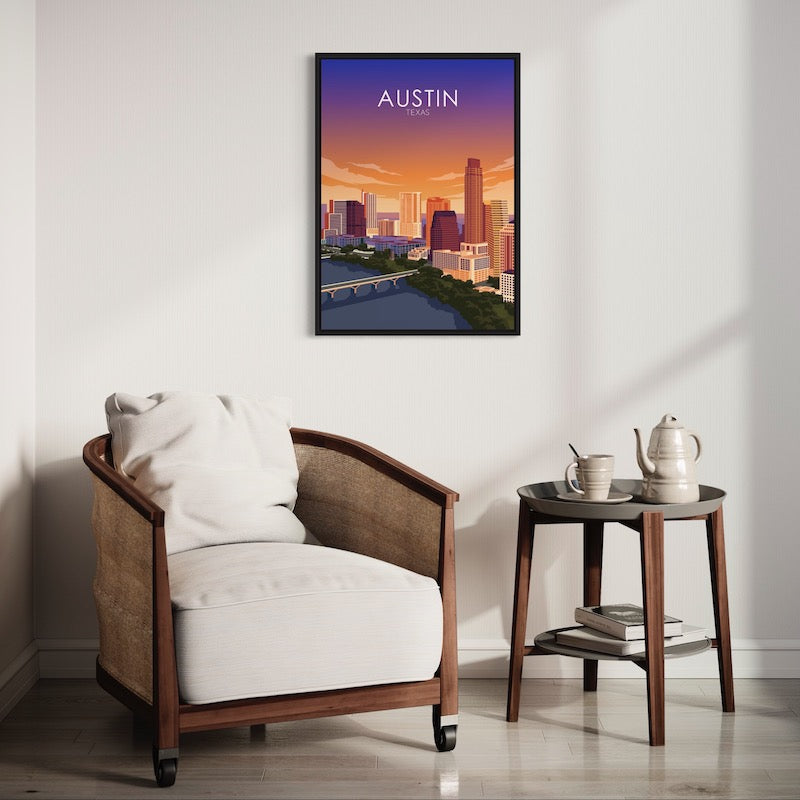 Austin Poster | Austin Wall Art | Austin Sunset Print