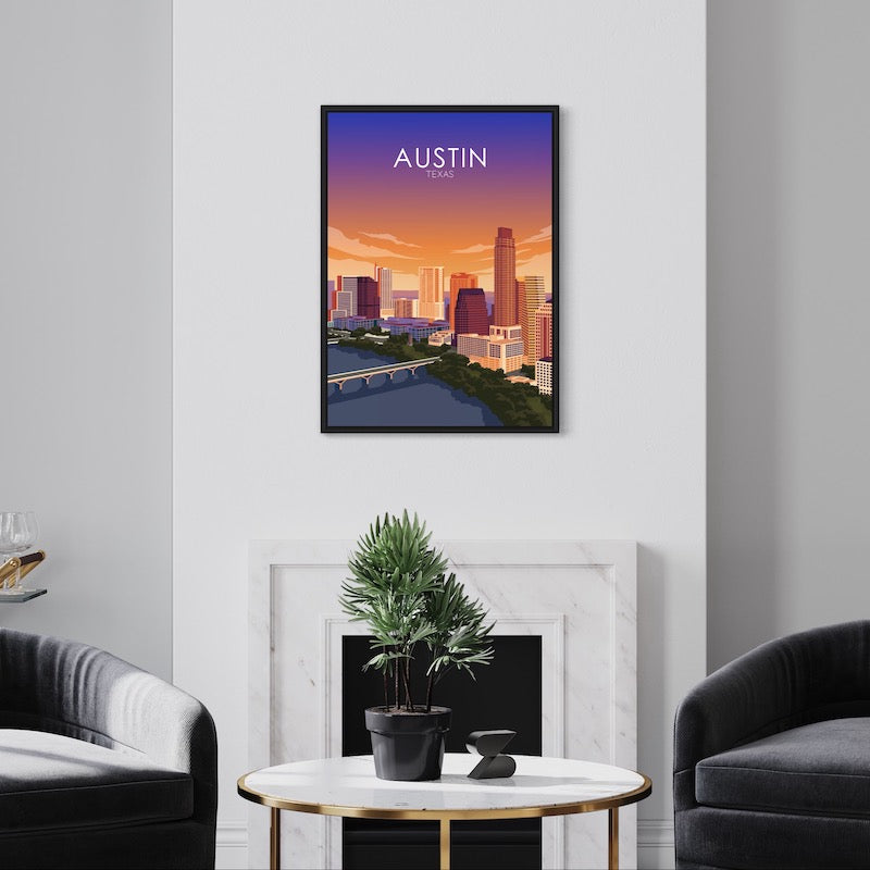 Austin Poster | Austin Wall Art | Austin Sunset Print