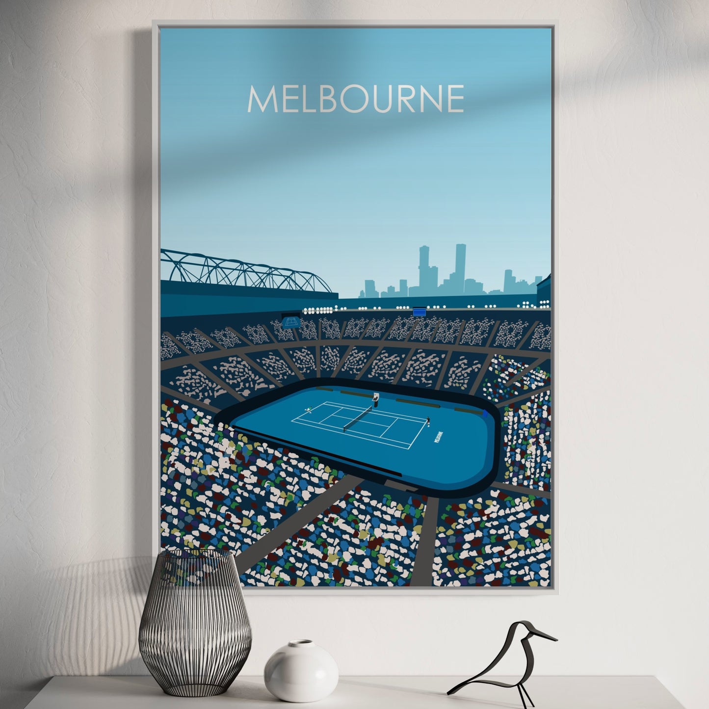 Australian Open Poster | Tennis Gift | Gift for Tennis Player - Blue Sky