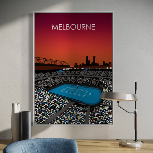 Australian Open Poster | Tennis Gift | Gift for Tennis Player - Red Sky