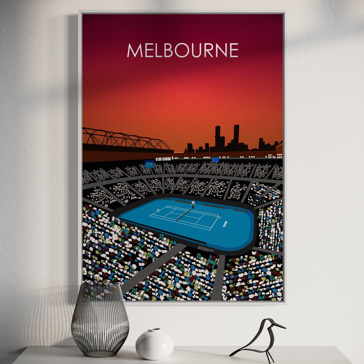 Australian Open Poster | Tennis Gift | Gift for Tennis Player - Red Sky