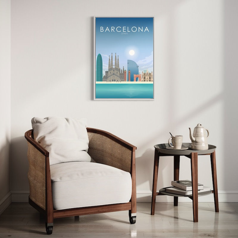 Barcelona Poster | Barcelona Wall Art | Barcelona Daytime Print