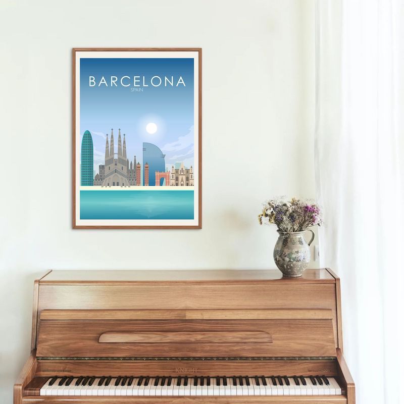 Barcelona Poster | Barcelona Wall Art | Barcelona Daytime Print