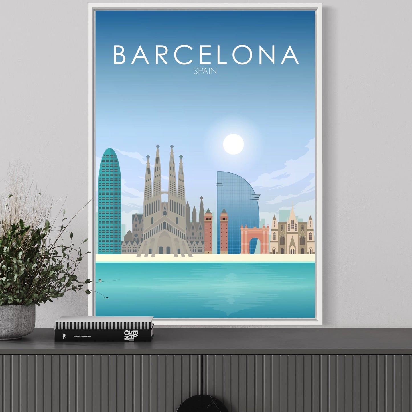 Barcelona Poster | Barcelona Wall Art | Barcelona Daytime Print