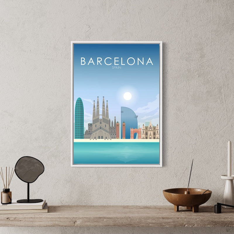 Barcelona Poster | Barcelona Wall Art | Barcelona Daytime Print