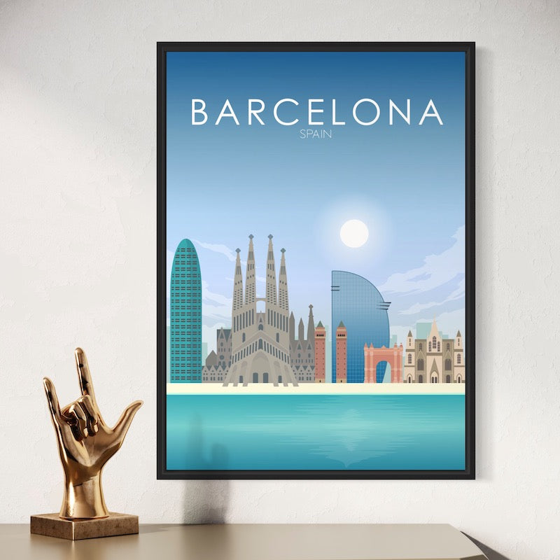 Barcelona Poster | Barcelona Wall Art | Barcelona Daytime Print
