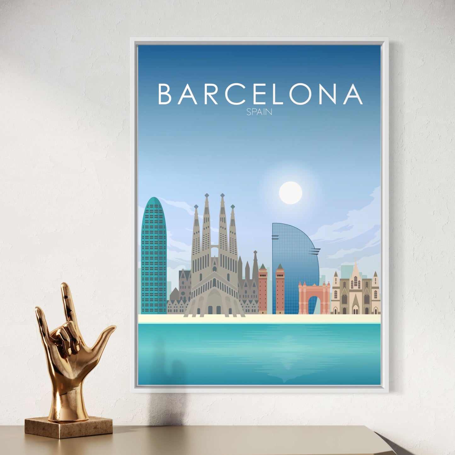 Barcelona Poster | Barcelona Wall Art | Barcelona Daytime Print