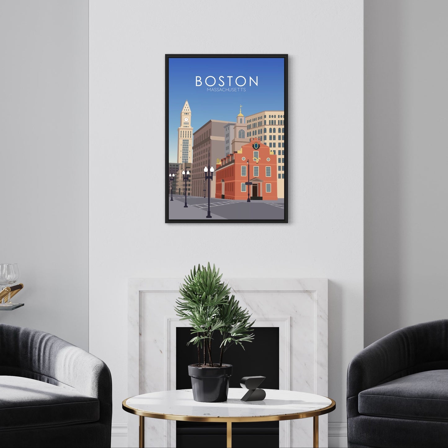 Boston Poster | Boston Wall Art | Boston Daytime Print
