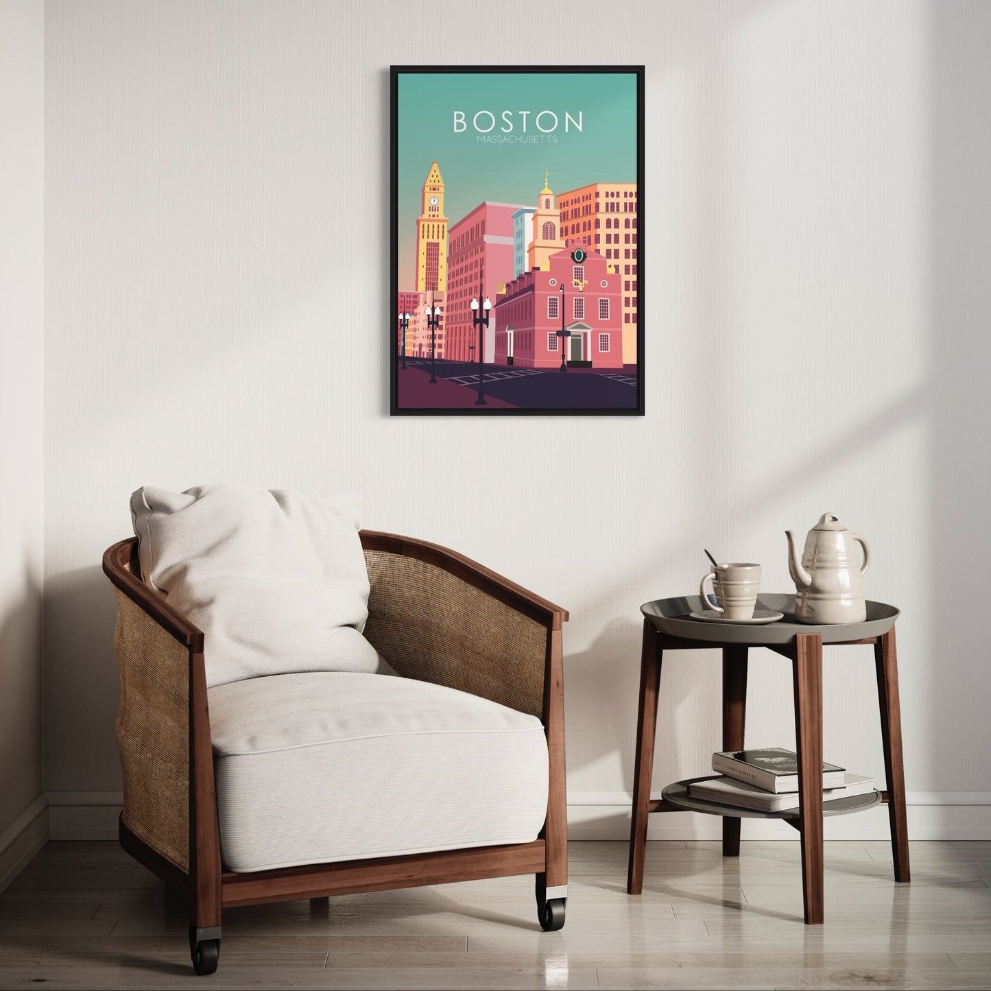 Boston Poster | Boston Wall Art | Boston Pastel Print