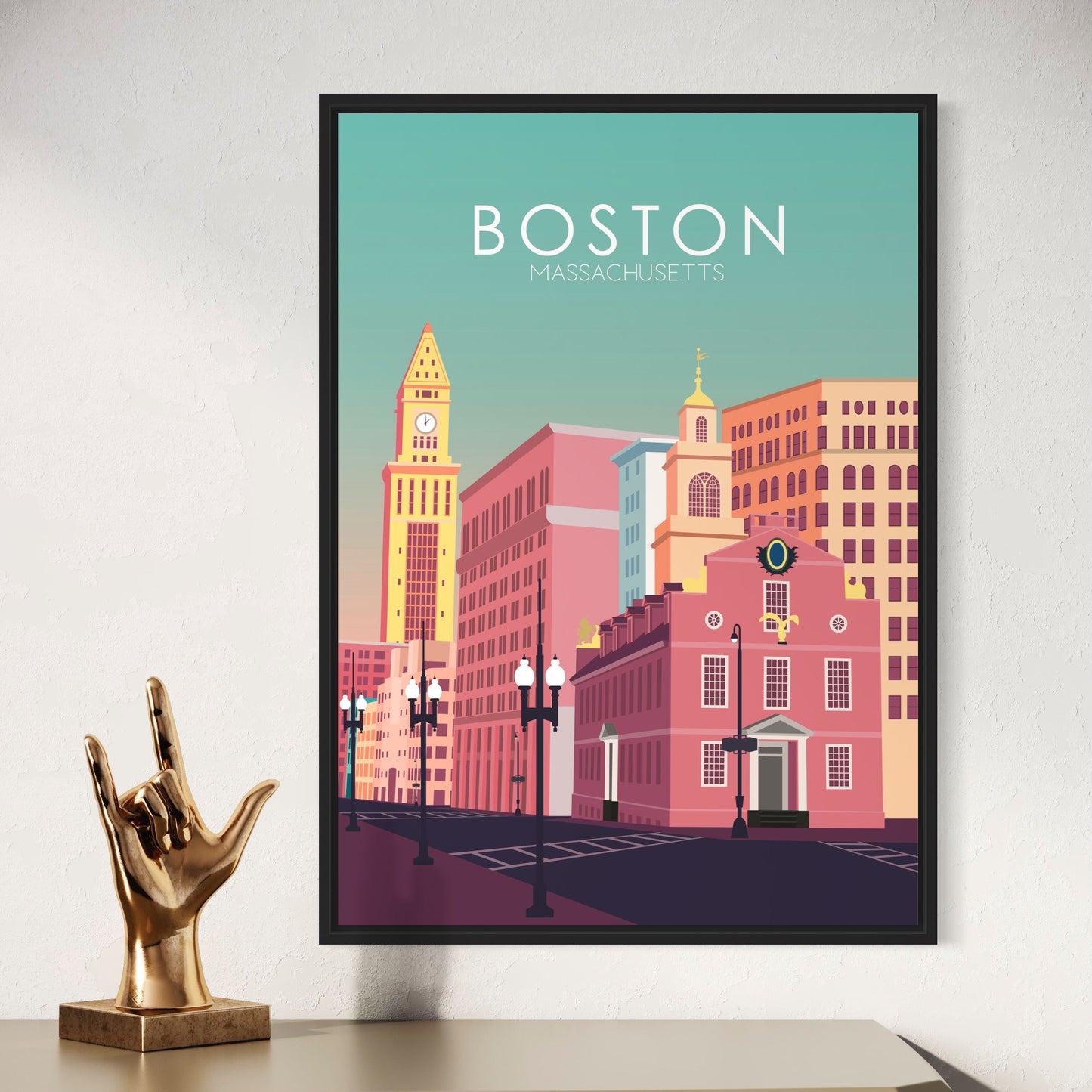 Boston Poster | Boston Wall Art | Boston Pastel Print