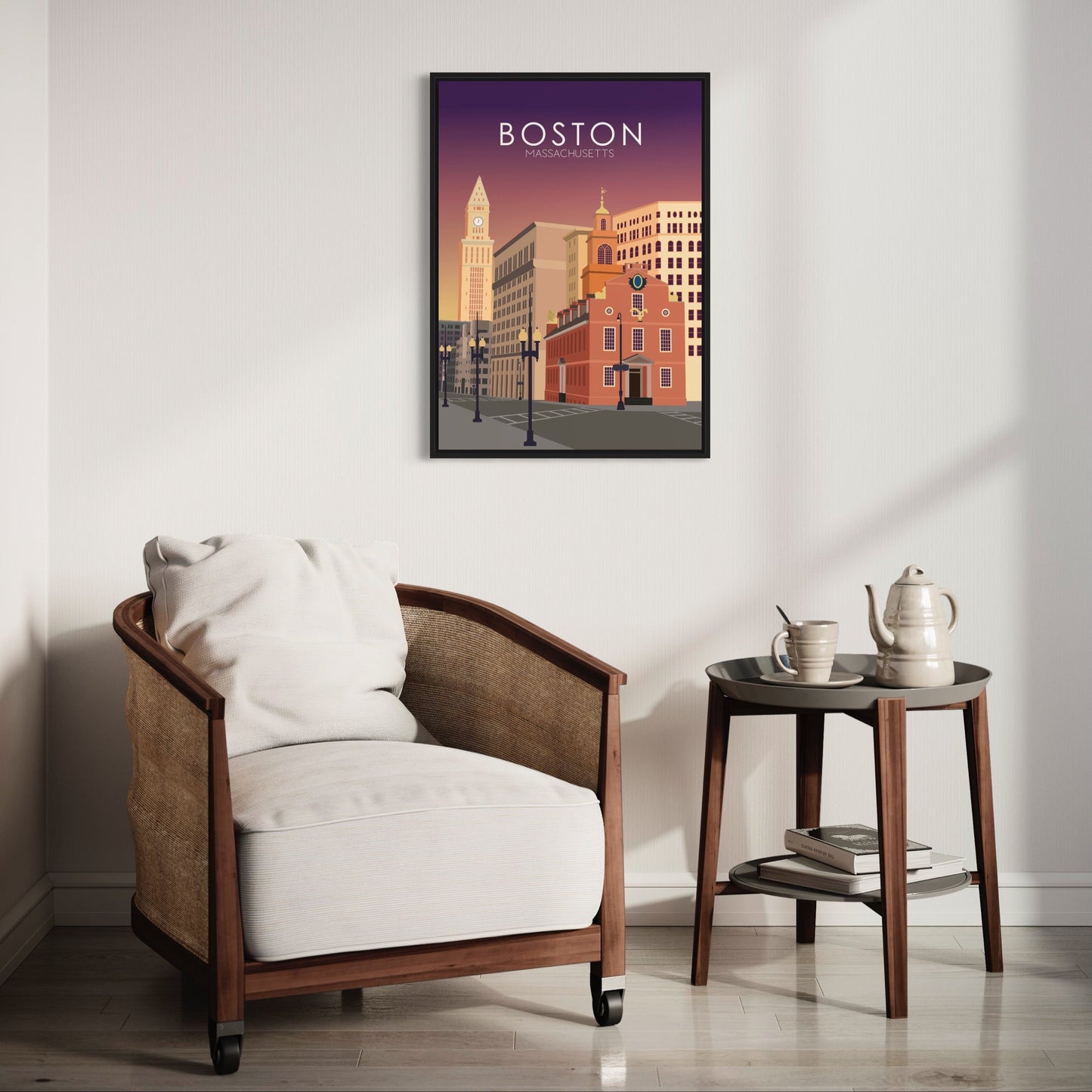 Boston Poster | Boston Wall Art | Boston Sunset Print
