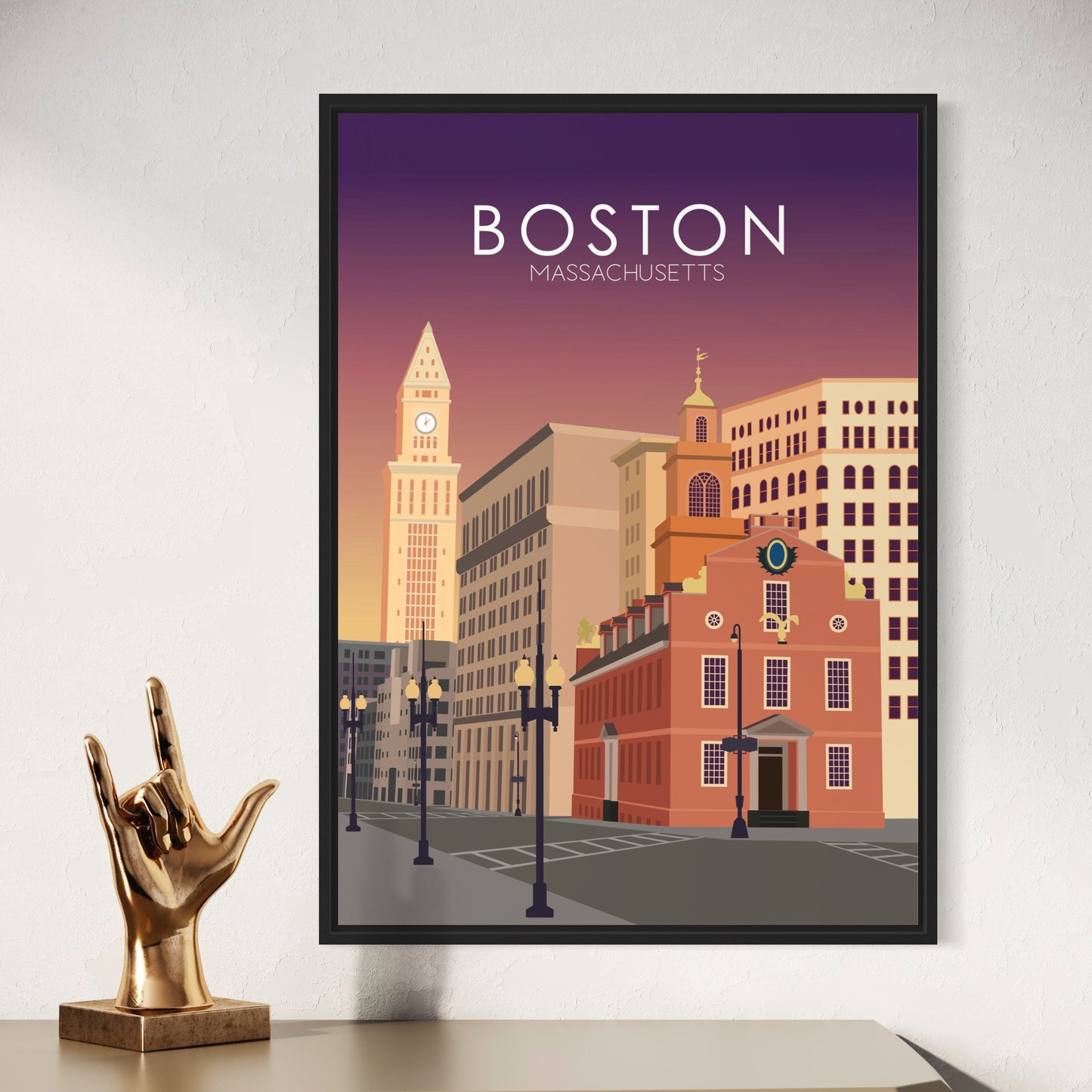 Boston Poster | Boston Wall Art | Boston Sunset Print