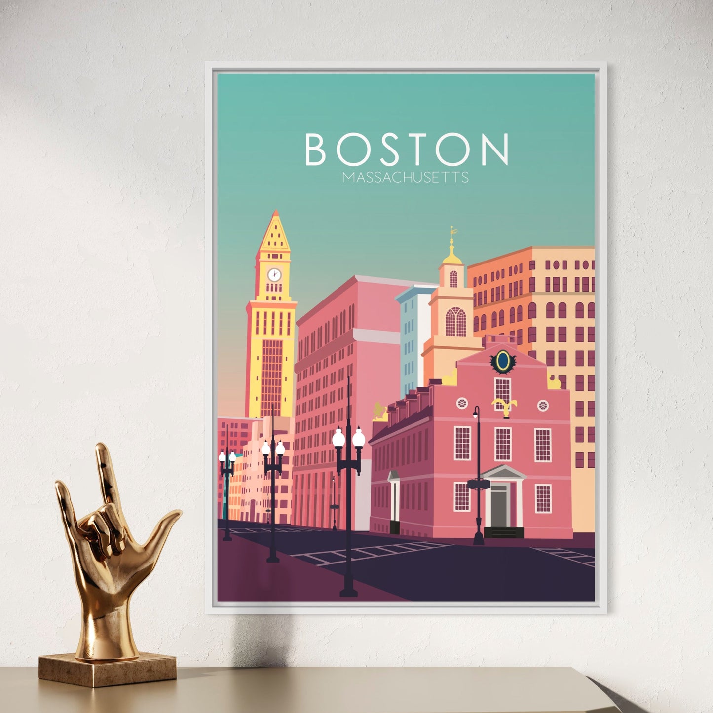 Boston Poster | Boston Wall Art | Boston Pastel Print