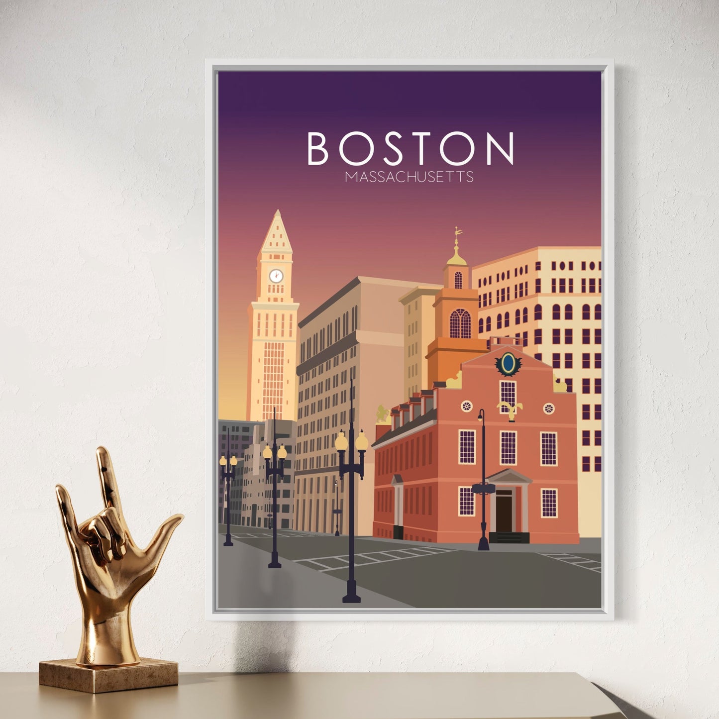 Boston Poster | Boston Wall Art | Boston Sunset Print