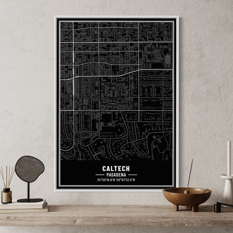 Caltech Map Poster | Caltech Map Wall Art | Caltech Map Print