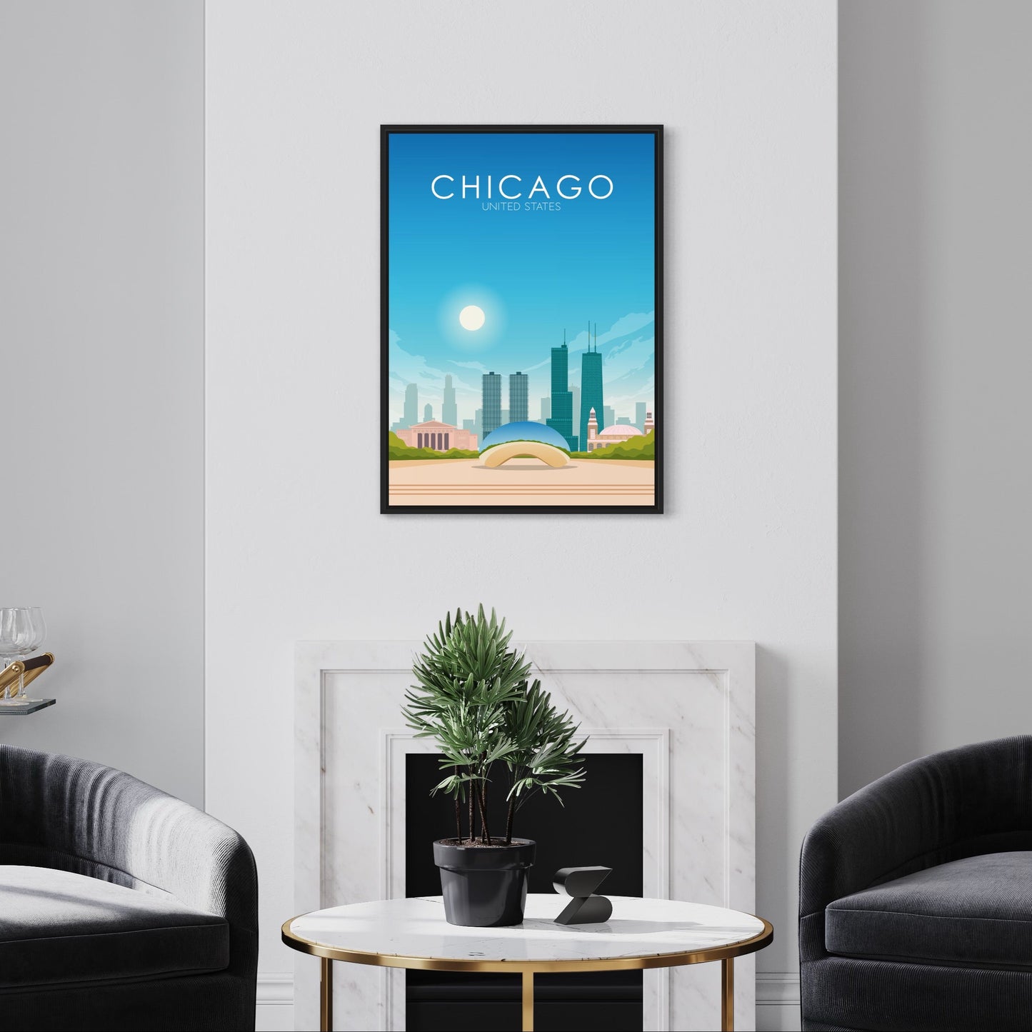 Chicago Poster | Chicago Wall Art | Chicago Daytime Print